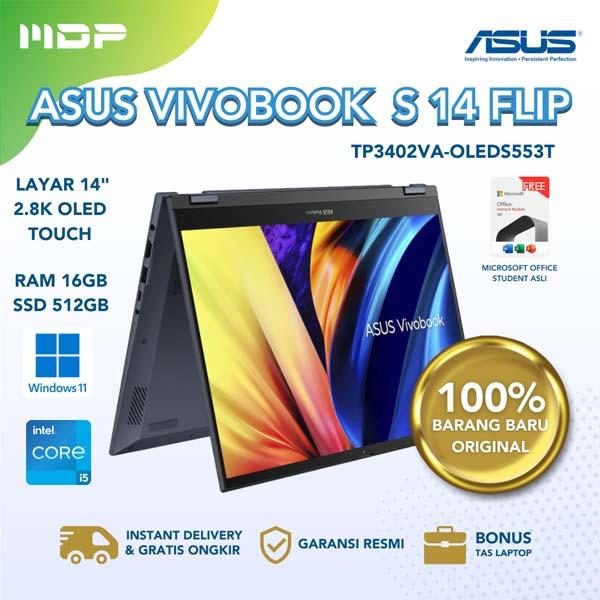 NOTEBOOK ASUS TP3402VA-OLEDS553T (QUIET BLUE) : INTEL CORE I5-13500H,16GB DDR4,512GB SSD PCIE,14"OLED 2.8K,TOUCH SCREEN,STYLUS PEN,WIN 11 HOME +OHS 2021 