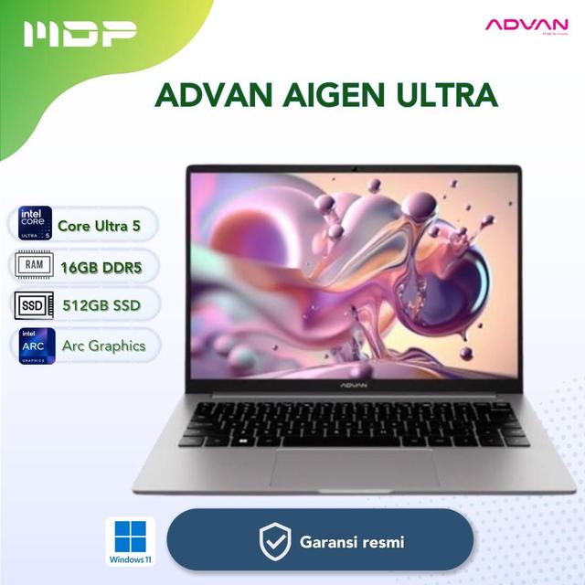 NOTEBOOK ADVAN AIGEN ULTRA : INTEL CORE ULTRA 5-125H,16GB LPDDR5,512GB SSD PCIE,INTEL ARC GRAPHICS,WIN 11 