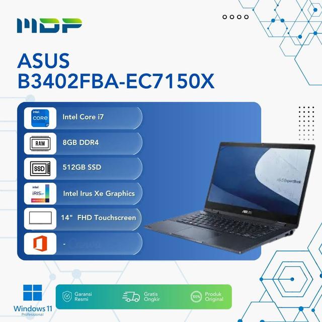 NOTEBOOK ASUS B3402FBA-EC7150X : INTEL CORE I7-1255U,8+8GB,512GB SSD PCIE, FHD TOUCH,WIN 11 PRO,3Y OSS
