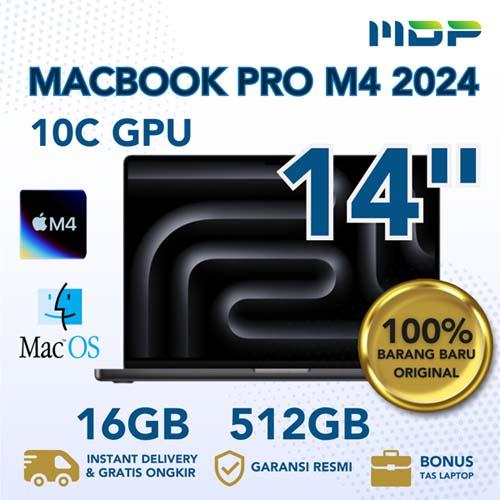 NOTEBOOK APPLE MACBOOK PRO (14 INCI, M4,2024) 10 CORE GPU, 16GB, 512GB-SPACE BLACK (MW2U3ID/A)(E79)