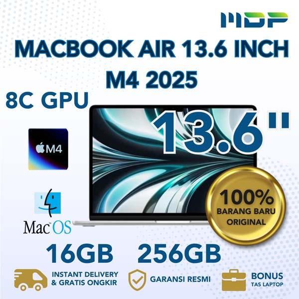 NOTEBOOK APPLE MACBOOK AIR (13,6 INC, M4, 2025) 8C GPU, 16GB, 256GB SILVER #MW0W3ID/A (E79)(195949836190)
