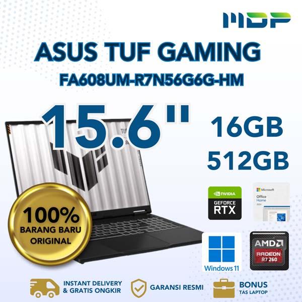 NOTEBOOK ASUS FA608UM-R7N56G6G-HM (JAEGER GRAY) : AMD R7-260,2*8GB,512GB SSD,RTX5060 V8G,WQXGA 165HZ 100%SRGB,WIN 11+OHS+M365