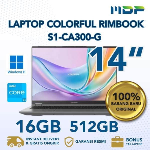NOTEBOOK COLORFUL RIMBOOK S1-CA300-G (GREY) : INTEL CORE I3-1220P,16GB DDR4 3200 ,512GB SSD NVME ,14" FHD ,WIN 11 HOME (BACKPACK GREY)