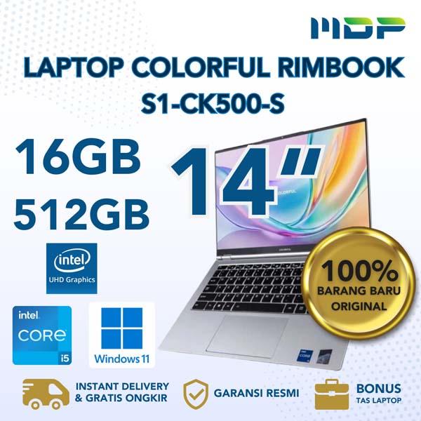 NOTEBOOK COLORFUL RIMBOOK S1-CK500-S (SILVER) : INTEL CORE I5-13420H,16GB DDR4 3200 ,512GB SSD NVME ,14" FHD ,WIN 11 HOME (BACKPACK GRAY)