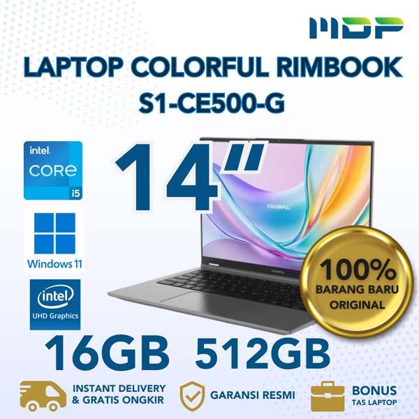 NOTEBOOK COLORFUL RIMBOOK S1-CE500-G (GRAY) : INTEL CORE I5-12450H,16GB DDR4 3200 ,512GB SSD NVME ,14" FHD ,WIN 11 HOME (BACKPACK GRAY)