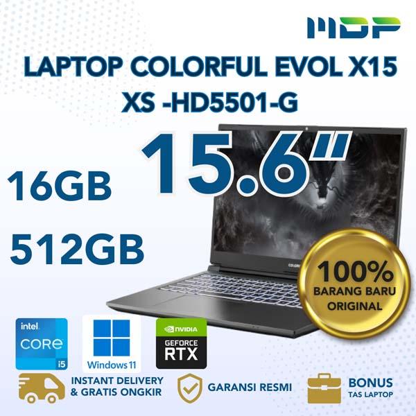 NOTEBOOK COLORFUL EVOL X15 XS -HD5501-G (GREY) : INTEL CORE I5-12500H ,16GB DDR4 3200 (DUAL CHANEL ),512GB SSD NVME RTX3050 ,15,6" FHD ,WIN 11 HOME (BACKPACK BLACK)
