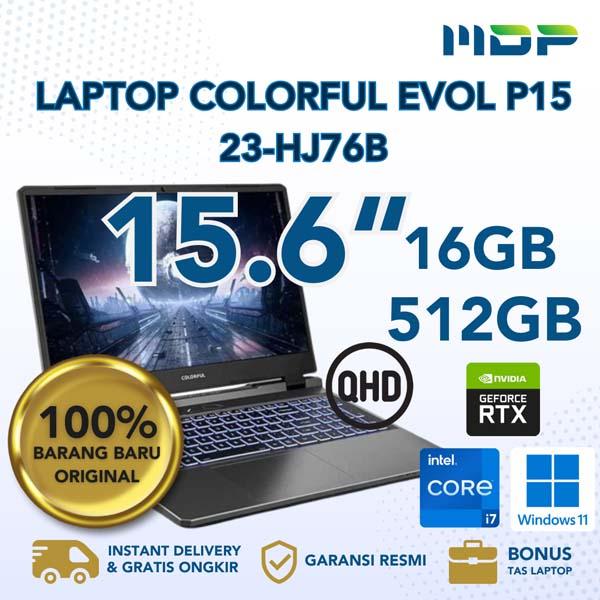 NOTEBOOK COLORFUL EVOL P15 23-HJ76B- (GREY) : INTEL CORE I7-13620H ,16GB DDR5 32 2300 ,512GB SSD NVME ,RTX 4060 8GB GDDR6 ,15,6" QHD ,WIN 11 HOME (BACKPACK BLACK) 