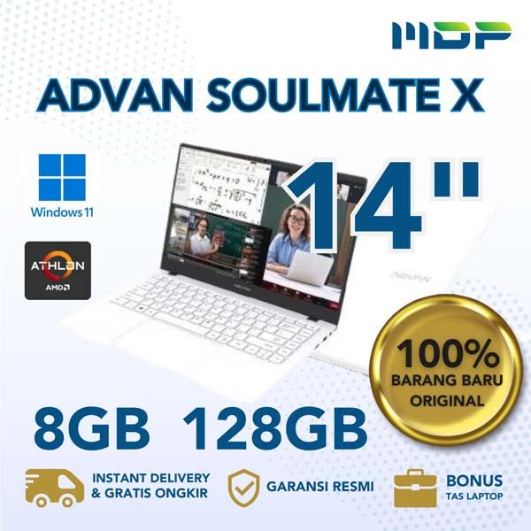 NOTEBOOK ADVAN SOULMATE X (WHITE) : AMD 3020E,8GB DDR4 UPGRADEABLE ,128GB ,14" FHD IPS,WIN 11HOME (+TAS)