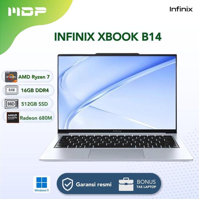 NOTEBOOK INFINIX XBOOK B14 (SILVER) : AMD R7-7735HS,16GB,512GB SSD,14"WUXGA IPS,WIN 11 (+BACPACK INTEL GREY)