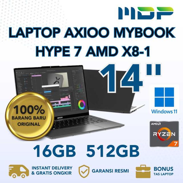 NOTEBOOK AXIOO MYBOOK HYPE 7 AMD X8-1 (NBAXH78-X76-165R1-1) GREY : AMD RYZEN 7-6800H,16GB,512GB SSD,14"FHD,WIN 11 (SLEEVCASE)