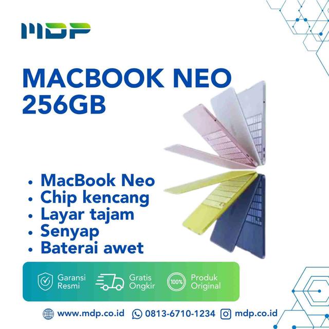 NOTEBOOK APPLE MACBOOK NEO (13 INC, A18 PRO, 2026) 6CPU, 5GPU, 8GB, 256GB SILVER (MHFA4ID/A) (T77)