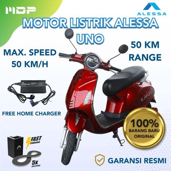 MOTOR  UNO LISTRIK ALESSA (HOME CHARGING)RED