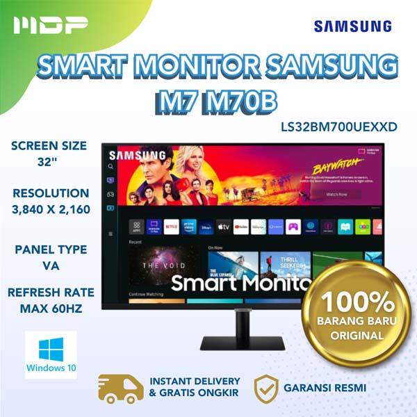 MONITOR SAMSUNG LED SMART MONITOR M7 LS32BM700UEXXD : 32" 3,840  X 2,160  60HZ USB -C  