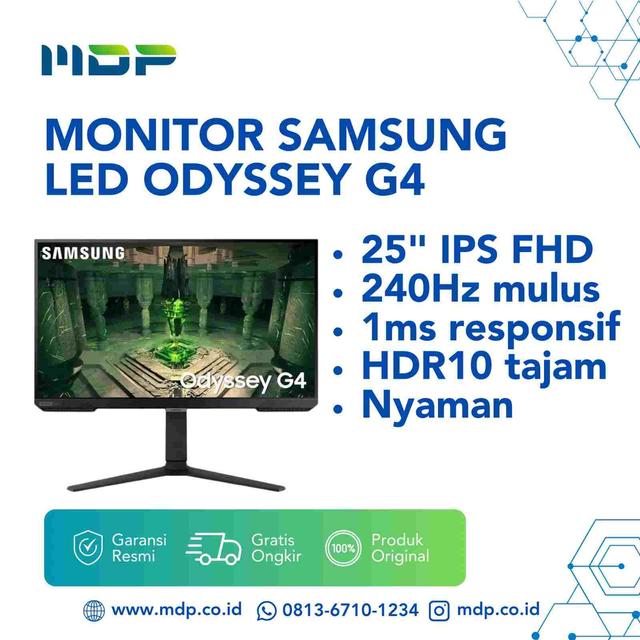 MONITOR SAMSUNG  LED ODYSSEY G4 LS25BG400EEXXD : 25" IPS HDR10 240HZ  HDMI EYE SAVER MODE 