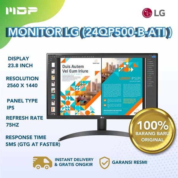 LCD MONITOR LG 24" (24QP500-B-ATI )(HDMI,VGA,75HZ,IPS)