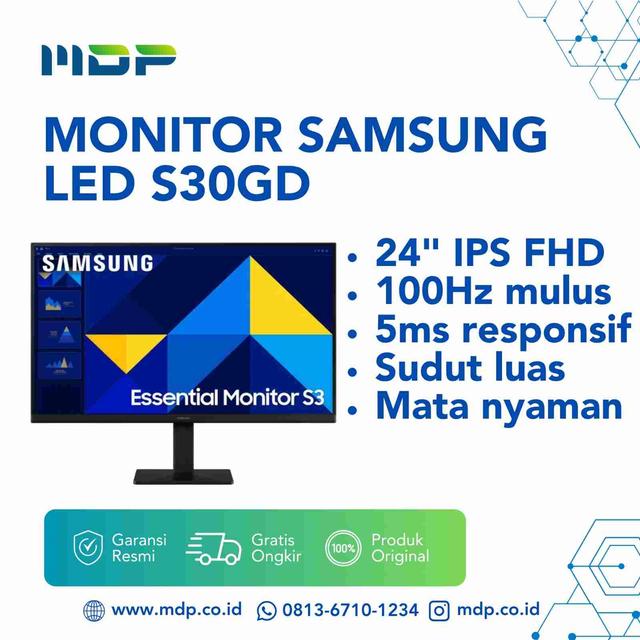 MONITOR SAMSUNG LED S30GD LS24D300GAEXXD : 24" IPS 100HZ FLAT 

