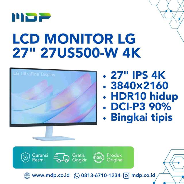 LCD MONITOR LG 27" 27US500-W 4K