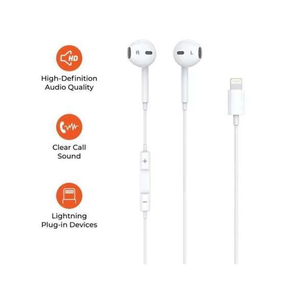 OLIKE LIGHTNING PORT WIRED EARPHONES E12 WHITE

