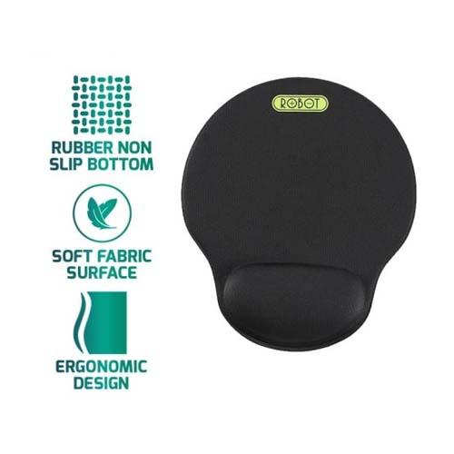 MOUSEPAD ROBOT RP02 WITH ERGONOMIC WRIST REST BLACK