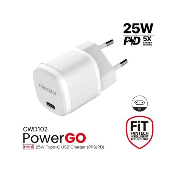 FANTECH CWD102 MINI USB CHARGER SINGLE PORT TYPE C 25 WATT