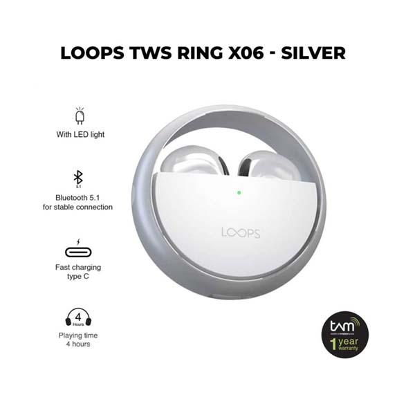 LOOPS TRUE WIRELESS STEREO RING X06 SILVER