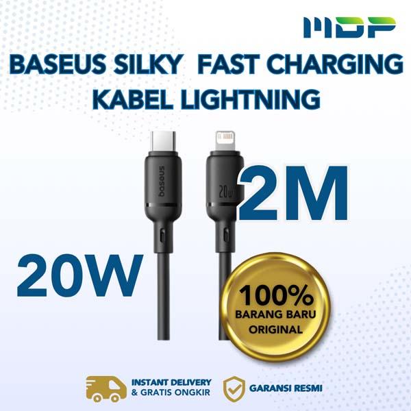 BASEUS SILKY SERIES FAST CHARGING KABEL TYPE C TO IP 20W 2M CLUSTER BLACK