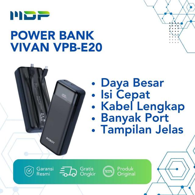 POWER BANK VIVAN VPB-E20 BLACK