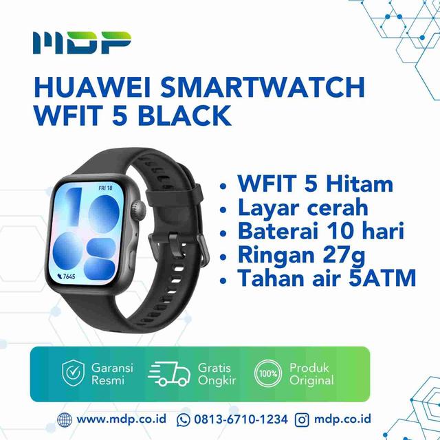 HUAWEI SMARTWATCH WFIT 5 BLACK (INCL:BN2085)