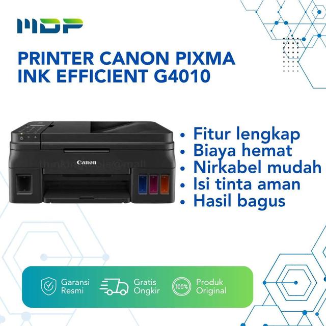 PRINTER CANON PIXMA INK EFFICIENT G4010 (PRINT,SCAN,COPY,WIFI,TINTA :790 BLK/C/M/Y)