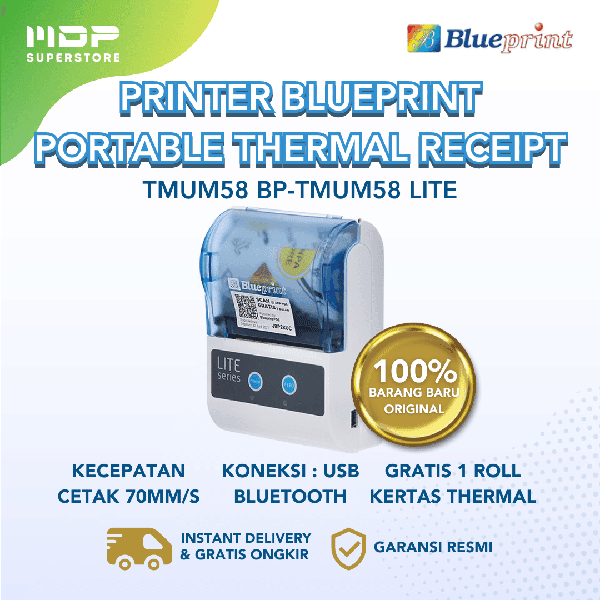 PRINTER BLUEPRINT PORTABLE THERMAL RECEIPT TMUM58 BP-TMUM58 LITE