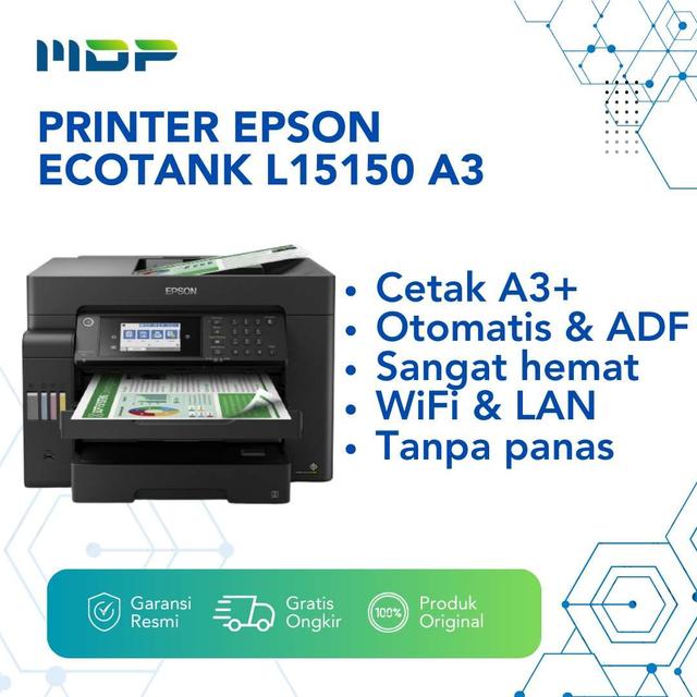 PRINTER EPSON ECOTANK L15150 A3 : PRINT SCAN COPY FAX ADF AUTO DUPLEX WIFI