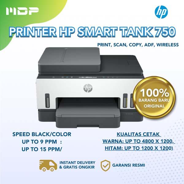 PRINTER HP SMART TANK 750 : PRINT,SCAN,COPY,WIRELESS,DUPLEX,ADF,250 SHEET PAPER TRAY