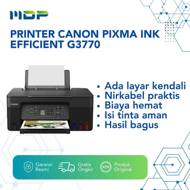 PRINTER CANON PIXMA INK EFFICIENT G3770 ( PRINT,SCAN,COPY,WIFI:TINTA :71 BLK/C/M/Y)