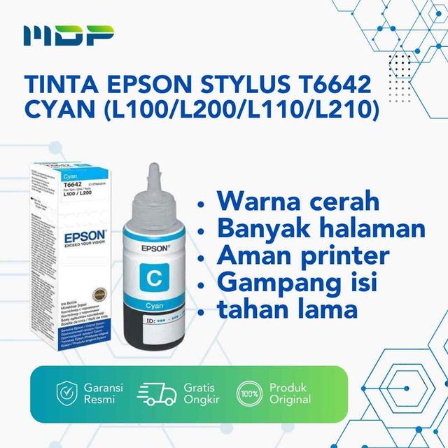 TINTA EPSON STYLUS T6642 CYAN (L100/L200/L110/L210)