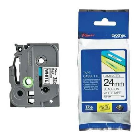 TAPE P-TOUCH BROTHER BLACK ON WHITE TZE-251 (24MM)