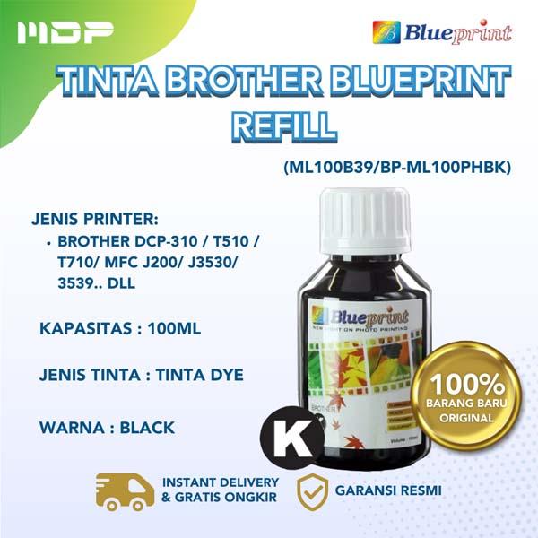 TINTA BLUEPRINT BROTHER BLACK 100ML(ML100B39/BP-ML100PHBK)