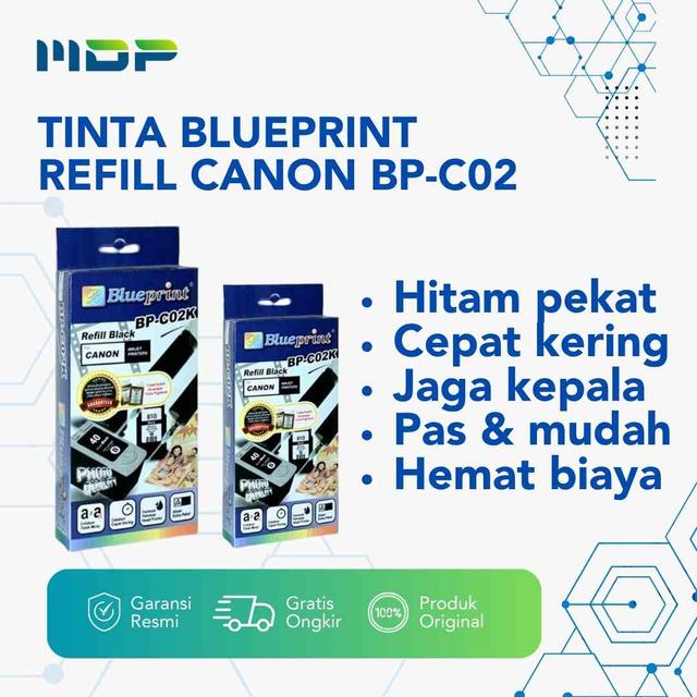 TINTA BLUEPRINT REFILL CANON BLACK BP-C02K
