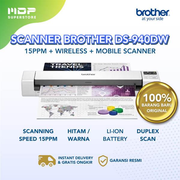 SCANNER BROTHER DS-940DW (15PPM-WIRELESS-MOBILE SCANNER)