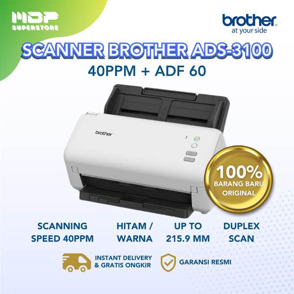 SCANNER BROTHER ADS-3100 : 40PPM + ADF 60