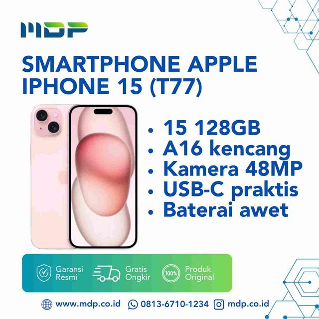SMARTPHONE APPLE IPHONE 15 128GB PINK #MTP13PA/A) (195949036156)
(T77)