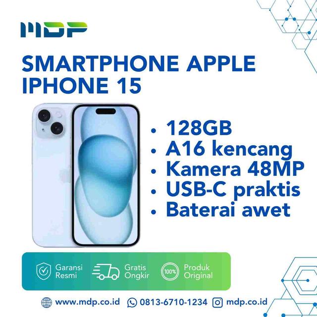 SMARTPHONE APPLE IPHONE 15 128GB BLUE  (MTP43PA/A)(T77)