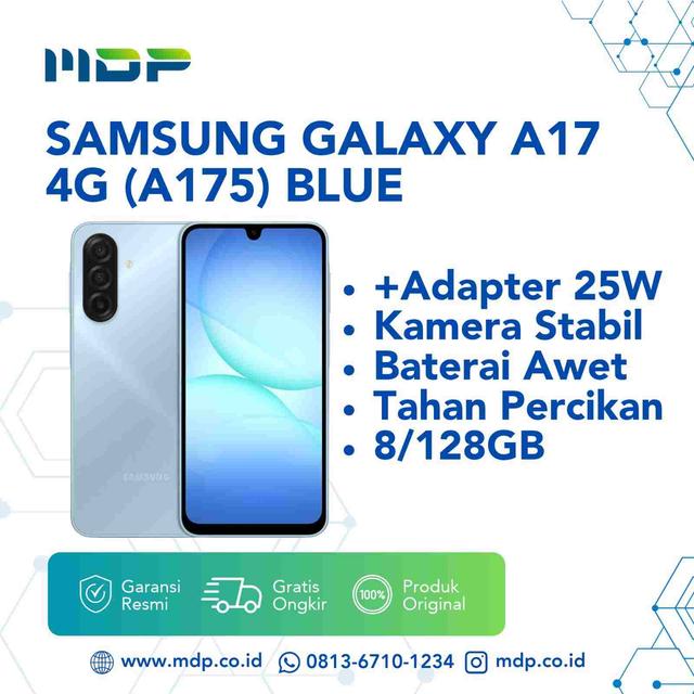 SMARTPHONE SAMSUNG GALAXY A17 4G (A175)  8/128GB BLUE+ADAPTER 25W