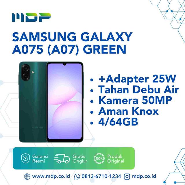 SMARTPHONE SAMSUNG GALAXY A075 (A07) 4/64GB GREEN+ADAPTER 25W