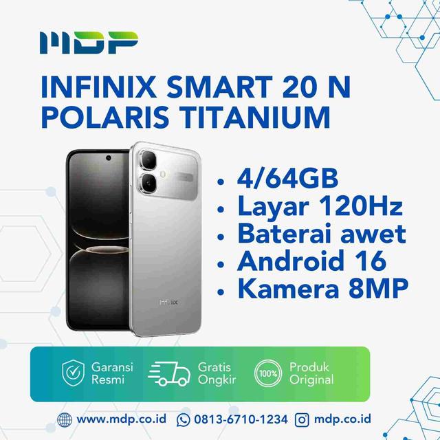 SMARTPHONE INFINIX SMART 20 4/64 N POLARIS TITANIUM