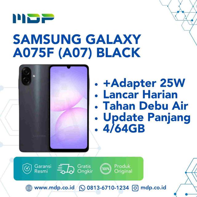 SMARTPHONE SAMSUNG GALAXY A075F (A07) 4/64GB BLACK+ADAPTER 25W