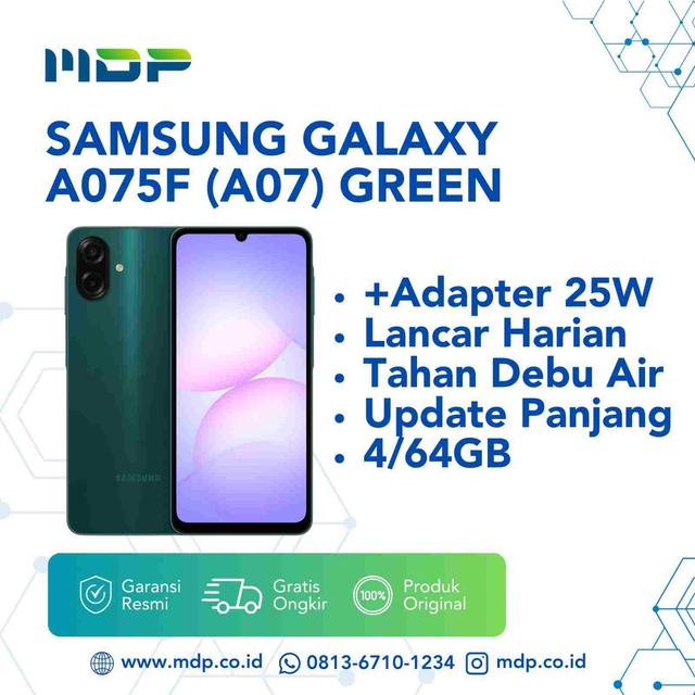 SMARTPHONE SAMSUNG GALAXY A075F (A07) 4/64GB GREEN+ADAPTER 25W