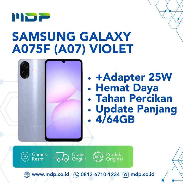 SMARTPHONE SAMSUNG GALAXY A075F (A07) 4/64GB VIOLET+ADAPTER 25W 