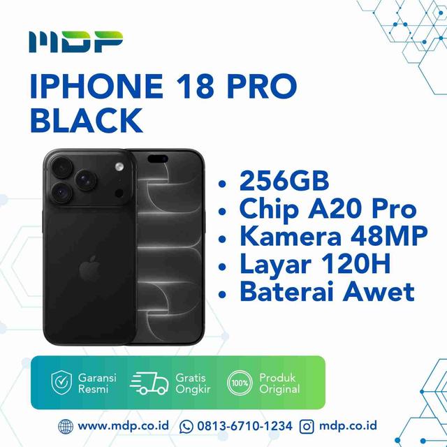 IPHONE 18 PRO 256GB BLACK #MJRP4SA/A (195951418063) (G103)
