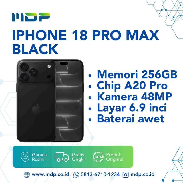 IPHONE 18 PRO MAX 256GB BLACK #MJXN4SA/A (195951412429) (G103)
