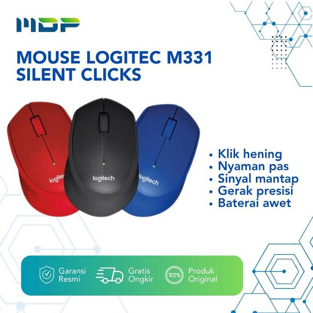 MOUSE LOGITECH WIRELES M331 SILENT (BLACK)